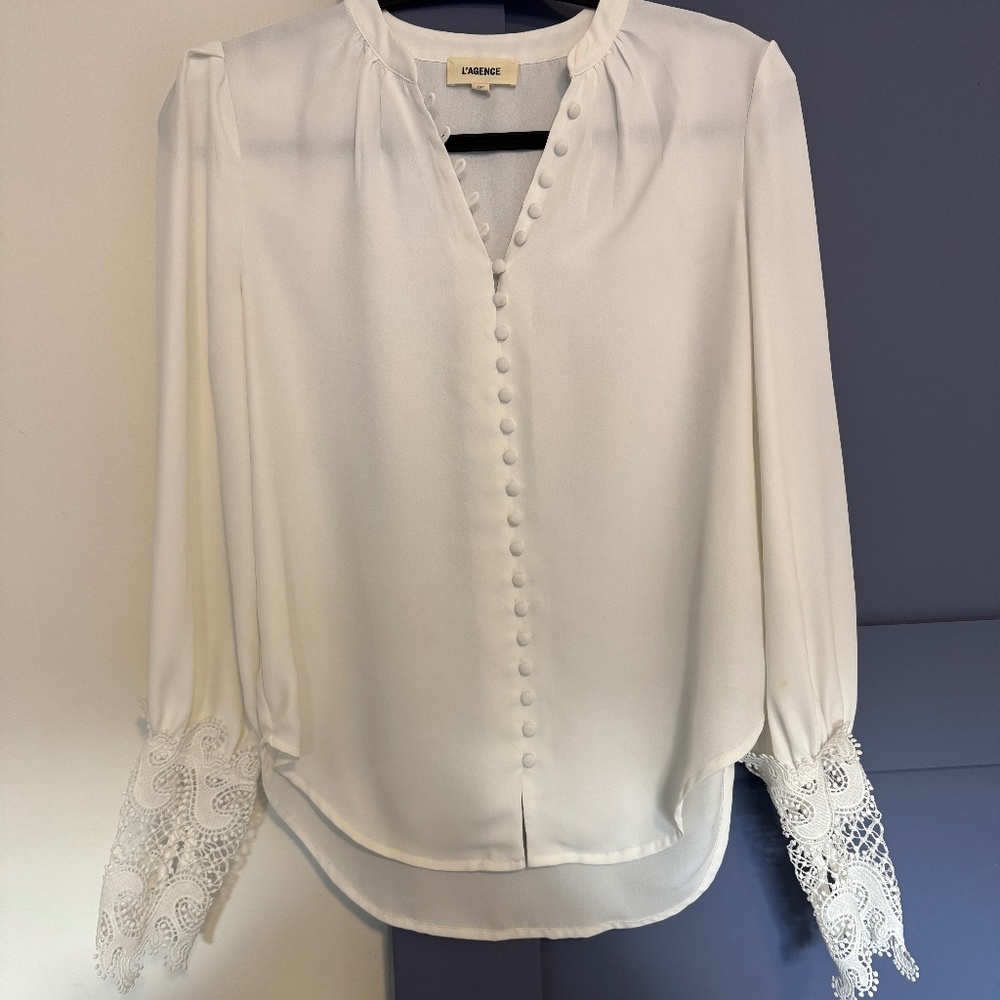 L'Agence Lace Cuff Blouse